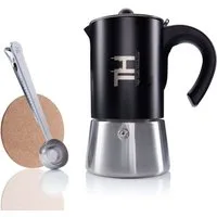 Thiru Espressokocher, Edelstahl Filter, Premium Mokkakanne aus Edelstahl inkl. Toolset