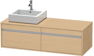 Duravit Ketho Konsolenwaschtischunterbau wandhängend Natur Eiche Matt 1400x550x426 mm - KT6697L3030 KT6697L3030