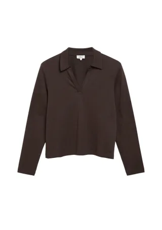s.Oliver Red Label - Langarm-Poloshirt braun - Gr. - 34
