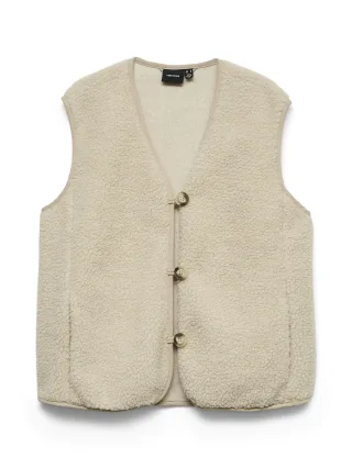 VERO MODA - VMCLEOSOFIA SHORT WAISTCOAT BOO Oatmeal - Gr. - S