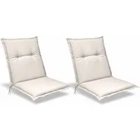 Beautissu Sitzauflage 2er Set Niedriglehner Auflagen Base NL, 100x50cm, Natur, 6cm Dickes Sitzpolster Sitzauflage für Garten Balkon Camping Stuhl