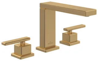 Villeroy & Boch Dreiloch-Waschtischarmatur Mettlach 340x150 x200mm o Ablaufgarnitur Brushed Gold TVW12600200076