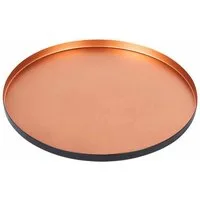 Marrakesch Orient & Mediterran Interior Dekotablett Moderne Deko Serviertablett Monaco edel aus Metall in Schwarz 25 cm (1 St), Handarbeit