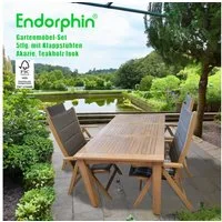 Endorphin Garten-Essgruppe Gartenset aus Akazienholz im Teakholz look, Gartenmöbel, FSC zertifizi