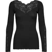 rosemunde Spitzenshirt Beatha lace longsleeve mit Seide elastisch weiche Vintage-Spitze am Ausschnitt und entlang der Ärmel