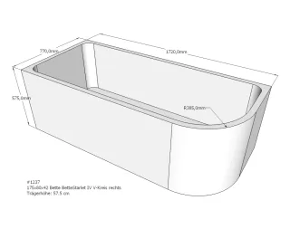 Neuesbad Wannenträger für Bette Starlet 4 175x80 oval SW13606