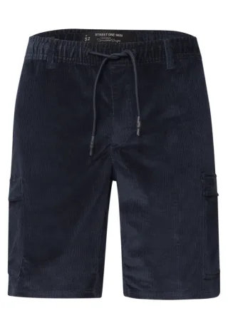 Street One - Cord Cargo-Shorts blau - Gr. - 29