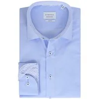 Eterna Langarmhemd Businesshemd Slim Fit, Hellblau, Bügelleicht, Dynamic Cotton™ Regular Langarm 67cm I 100% Baumwolle I Kentkragen mit Ausputz