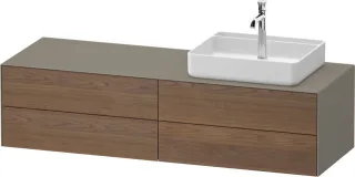 Duravit White Tulip Konsolenwaschtischunterbau wandhängend Amerikanischer Nussbaum & Stein Grau Matt WT4867R77920010
