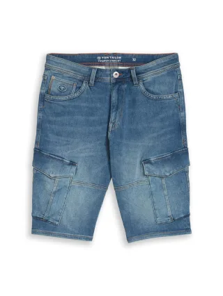 Tom Tailor - TTMARVIN STRAIGHT Cargo Jeans Shorts used mid stone blue denim - Gr. - 32