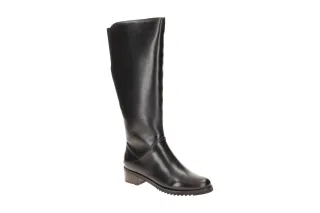 Everybody 49957U3254 GL001 BERTA Damenstiefel Schwarz Blockabsatz Echtleder K...