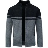 Allthemen Cardigan mit Stehkragen Grobstrick Strickjacke für Winter Strickpullover
