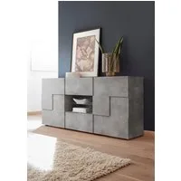 Home affaire Sideboard Dama Breite 181, Kommode 2 Türen u. 2 Schubkästen, Anrichte, Front in 3D-Optik, viel Stauraum, verschiedene Farben