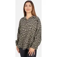 Seasons of April Hemdbluse LEO QUEEN MUSSELIN OVERSIZED Oversized Musselin Bluse 100% Baumwolle, Leoparden Muster