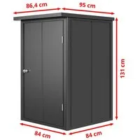 GFP Garten-Geräteschrank Gartenschrank Gerätehaus Geräteschuppen Franz Anthrazit, BxT: 84x131 cm, BxTxH 84x84x131 cm