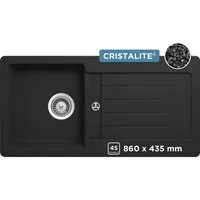 Schock Granitspüle Typos D-100 S, rechteckig, 86/43,5 cm, mit Ablauf und Abtropffläche, links und rechts einbaubar