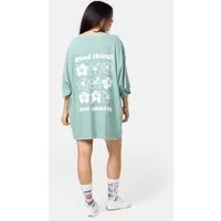 Worldclassca T-Shirt Worldclassca Oversized Print Flower T-Shirt lang Tee Sommer Oberteil