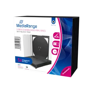 MEDIARANGE Behälter CD-Aufbewahrung | box31-2 | Kapazität: 2 CD/DVD - Schwarz