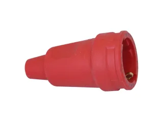 KOPP Schutzkontakt-Kupplung 180912005, groß, Vollgummi, Knickschutz, rot