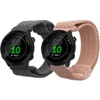 kwmobile Smartwatch-Armband 2x Uhrenarmband für Garmin Forerunner 55 / Forerunner 165 / 245 / 645, Fitnesstracker Band Set aus Nylon - Ersatzarmband Smartwatch