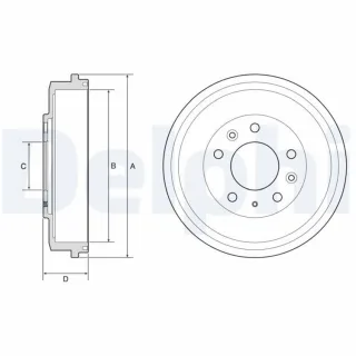 Delphi BREMSTROMMEL Mazda 626 Premacy
