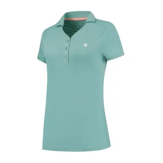 K-Swiss - "Hypercourt" Poloshirt für Damen, V-Ausschnitt, Regulär (Blau)