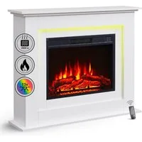 Balderia Elektrokamin Elektrokamin Standkamin BALDERIA Finn – Heizung bis 2000 W, weiss, Standkamin, 3D-Flammeneffekt, LED-Beleuchtung, Heizung