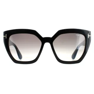 Tom Ford Square Womens Glänzend Schwarz Rauch Gradient FT0939 Phoebe