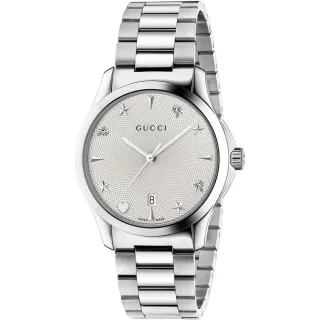 Gucci YA1264028A G-Timeless Unisex-Luxusuhr mit silbernem Zifferblatt