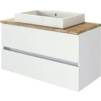 welltime Waschtisch Livorno (Set, 2-St), mit 2 Schubladen, Keramik
