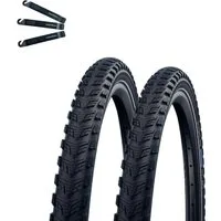 maxxi4you Fahrradreifen 2 x Schwalbe Marathon 365 Fahrradreifen Schwarz+Reflex 50-622 inkl. RH