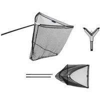 Delphin.sk Angelkescher Karpfenkescher CAPRI Stablänge 260cm - 100x100cm Netz - Metall (3-St), Ein massives Verbindungsstück sorgt für eine feste Verbindung