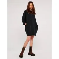 Apricot Strickkleid Cocoon-Minikleid mit Umschlagärmeln