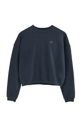 Sweatshirt marineblau im Loose Fit mit Polo Club-Logo