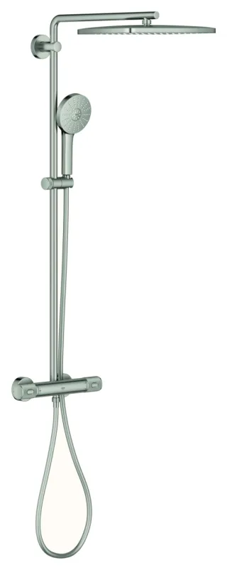 GROHE Thermostat-Duschsystem Euphoria 350x230, 114273 Wandmontage supersteel, 114273DC00 114273DC00
