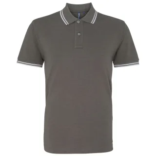 Asquith & Fox Herren Poloshirt mit klassischer Passform (Holzkohle/Weiß)