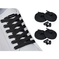 ELANOX Schnürsenkel 4 Stück 8 mm BREIT elastische Schnürsenkel mit Mettalkapseln