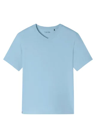 SCHIESSER - T-Shirt V-Ausschnitt pacific blue - Gr. - 52