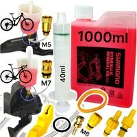 Fantic26 Fahrrad-Montageständer 1000ml Shimano Mineral ÖL + Service Entlüftungs Kit Befüllbecher M5 M7