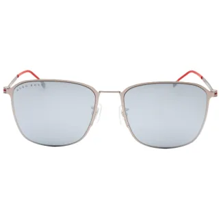Hugo Boss - Mehrschichtige Linse-Sonnenbrille für Herren, Matt (Ruthenium/Weiß)