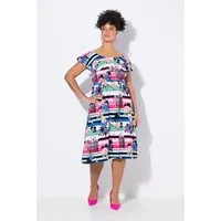 MIAMODA Midikleid Smok-Jerseykleid Musterstreifen Carmen-Ausschnitt