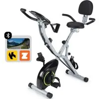 WILGOON Heimtrainer Klappbarer Heimtrainer Fahrrad mit Rückenlehne, 16 Widerstandsstufen (Leises Fitnessbike für Zuhause mit LCD Display und Pulsmessung, Mit Multifunktionsmonitor, Tablet-Halter und Bequemem Sitzpolster), Schnell Faltbar, Platzsparen