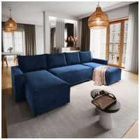 Masseno Ecksofa DENI mit Schlaffunktion U-Form, Sofa mit Bettkasten