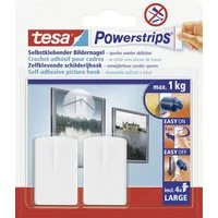 tesa Klebehaken tesa Klebestrip Bilder Powerstrip weiß, 2 Stück