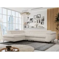 MKS MÖBEL Ecksofa PETER L, Set, Ecksofa L-form, HR35-Schaum, Wellenfederkern, Bettfunktion, Einstellbare Kopfstützen, Bettkasten
