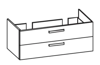 Artiqua 414 Waschtischunterschrank für Legato 4150D4 Weiß Hochglanz, 414-WU2L-V158-7016-68 414-WU2L-V158-7016-68