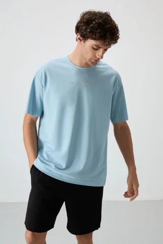 Übergröße Bedrucktes Rundhals-T-Shirt