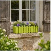 HTI-Living Blumenkasten Blumenkasten mit Wasserspeicher Nessa 50 cm Grün (Stück, 1 St., 1 Blumenkasten), inklusive Wasserstandsanzeige und Balkonhalterung