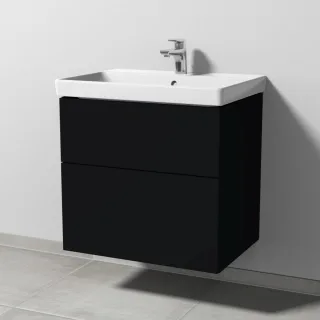 Sanipa 3way Waschtischunterbau zu Villeroy & Boch Avento Waschtisch mit 2 Auszügen, Schwarz-Matt SF62208
