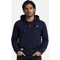 U.S. Polo Assn. Sweatjacke USAuustin – Herren Hoodie mit Reißverschluss Mit Kapuze, durchgehender Reißverschluss, seitliche Eingrifftaschen
